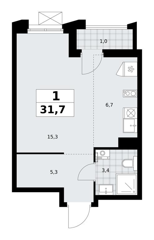 Apartment Sale, 31.7 sq. m. at Desnarechie, kvartal № 23, Desyonovskoye Settlement, Moscow, Russia #2 Apartment Sale, 31.7 sq. m. at Desnarechie, kvartal № 23, Desyonovskoye Settlement, Moscow, Russia #2