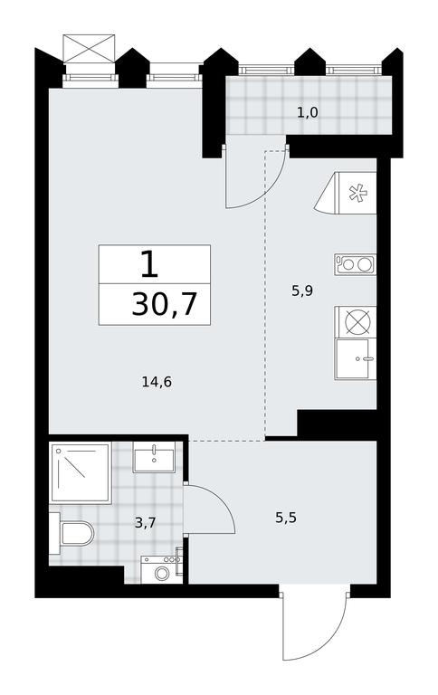 Apartment Sale, 30.7 sq. m. at Desnarechie, kvartal № 23, Desyonovskoye Settlement, Moscow, Russia #1 Apartment Sale, 30.7 sq. m. at Desnarechie, kvartal № 23, Desyonovskoye Settlement, Moscow, Russia #1