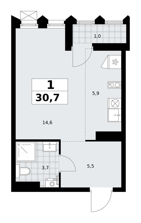 Apartment Sale, 30.7 sq. m. at Desnarechie, kvartal № 23, Desyonovskoye Settlement, Moscow, Russia #2 Apartment Sale, 30.7 sq. m. at Desnarechie, kvartal № 23, Desyonovskoye Settlement, Moscow, Russia #2