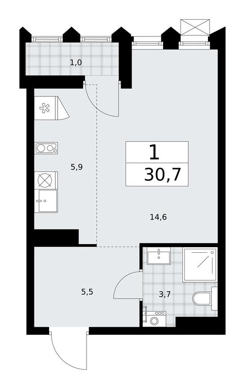 Apartment Sale, 30.7 sq. m. at Desnarechie, kvartal № 23, Desyonovskoye Settlement, Moscow, Russia #1
