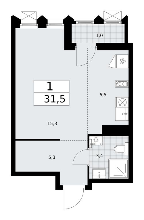 Apartment Sale, 31.5 sq. m. at Desnarechie, kvartal № 23, Desyonovskoye Settlement, Moscow, Russia #1 Apartment Sale, 31.5 sq. m. at Desnarechie, kvartal № 23, Desyonovskoye Settlement, Moscow, Russia #1