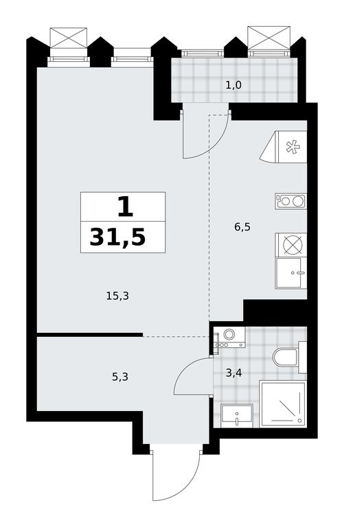 Apartment Sale, 31.5 sq. m. at Desnarechie, kvartal № 23, Desyonovskoye Settlement, Moscow, Russia #2 Apartment Sale, 31.5 sq. m. at Desnarechie, kvartal № 23, Desyonovskoye Settlement, Moscow, Russia #2