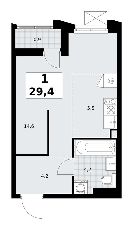 Apartment Sale, 29.4 sq. m. at Desnarechie, kvartal № 23, Desyonovskoye Settlement, Moscow, Russia #2