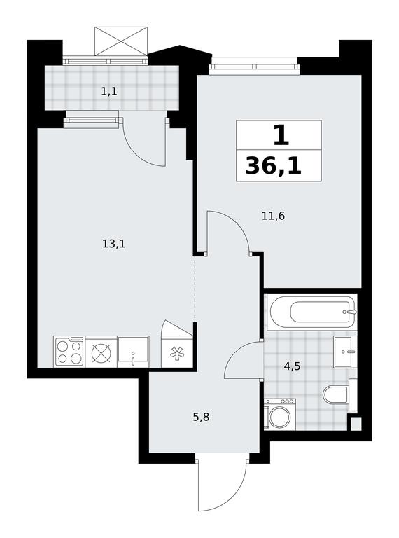 Apartment Sale, 36.1 sq. m. at Desnarechie, kvartal № 23, Desyonovskoye Settlement, Moscow, Russia #2 Apartment Sale, 36.1 sq. m. at Desnarechie, kvartal № 23, Desyonovskoye Settlement, Moscow, Russia #2