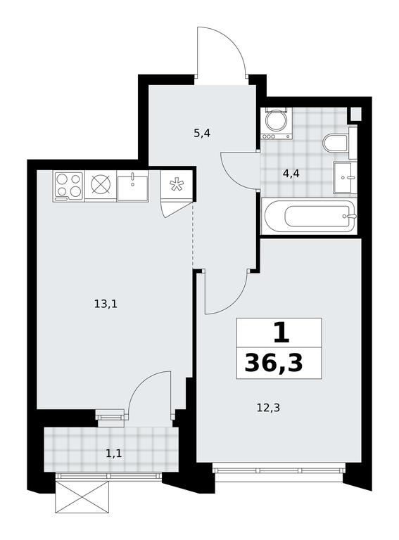 Apartment Sale, 36.3 sq. m. at Desnarechie, kvartal № 23, Desyonovskoye Settlement, Moscow, Russia #2 Apartment Sale, 36.3 sq. m. at Desnarechie, kvartal № 23, Desyonovskoye Settlement, Moscow, Russia #2