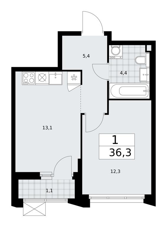 Apartment Sale, 36.3 sq. m. at Desnarechie, kvartal № 23, Desyonovskoye Settlement, Moscow, Russia #1 Apartment Sale, 36.3 sq. m. at Desnarechie, kvartal № 23, Desyonovskoye Settlement, Moscow, Russia #1