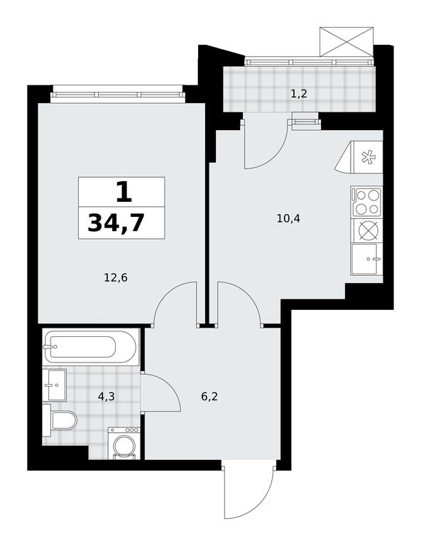 Apartment Sale, 34.7 sq. m. at Desnarechie, kvartal № 23, Desyonovskoye Settlement, Moscow, Russia #2 Apartment Sale, 34.7 sq. m. at Desnarechie, kvartal № 23, Desyonovskoye Settlement, Moscow, Russia #2