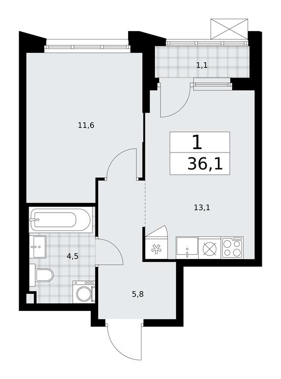 Apartment Sale, 36.1 sq. m. at Desnarechie, kvartal № 23, Desyonovskoye Settlement, Moscow, Russia #1 Apartment Sale, 36.1 sq. m. at Desnarechie, kvartal № 23, Desyonovskoye Settlement, Moscow, Russia #1