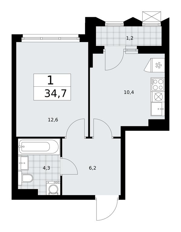 Apartment Sale, 34.7 sq. m. at Desnarechie, kvartal № 23, Desyonovskoye Settlement, Moscow, Russia #1 Apartment Sale, 34.7 sq. m. at Desnarechie, kvartal № 23, Desyonovskoye Settlement, Moscow, Russia #1