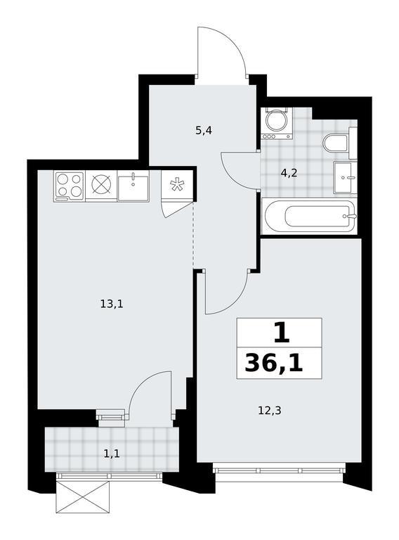 Apartment Sale, 36.1 sq. m. at Desnarechie, kvartal № 23, Desyonovskoye Settlement, Moscow, Russia #2