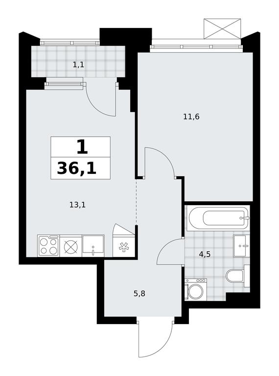 Apartment Sale, 36.1 sq. m. at Desnarechie, kvartal № 23, Desyonovskoye Settlement, Moscow, Russia #2 Apartment Sale, 36.1 sq. m. at Desnarechie, kvartal № 23, Desyonovskoye Settlement, Moscow, Russia #2