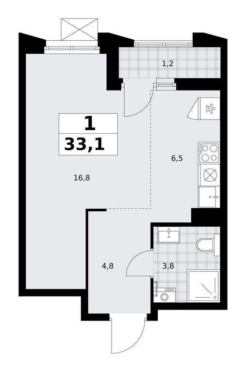 Apartment Sale, 33.1平方米 at Desnarechie, kvartal № 23, Desyonovskoye Settlement, Moscow, Russia #2 Apartment Sale, 33.1平方米 at Desnarechie, kvartal № 23, Desyonovskoye Settlement, Moscow, Russia #2