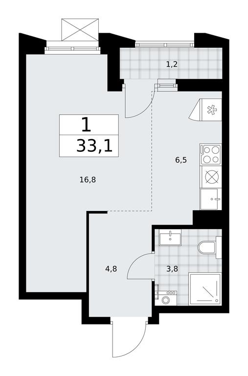 Apartment Sale, 33.1平方米 at Desnarechie, kvartal № 23, Desyonovskoye Settlement, Moscow, Russia #1 Apartment Sale, 33.1平方米 at Desnarechie, kvartal № 23, Desyonovskoye Settlement, Moscow, Russia #1