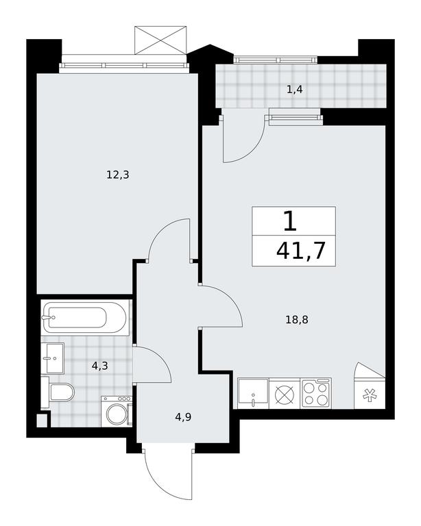 Apartment Sale, 41.7平方米 at Desnarechie, kvartal № 23, Desyonovskoye Settlement, Moscow, Russia #1 Apartment Sale, 41.7平方米 at Desnarechie, kvartal № 23, Desyonovskoye Settlement, Moscow, Russia #1
