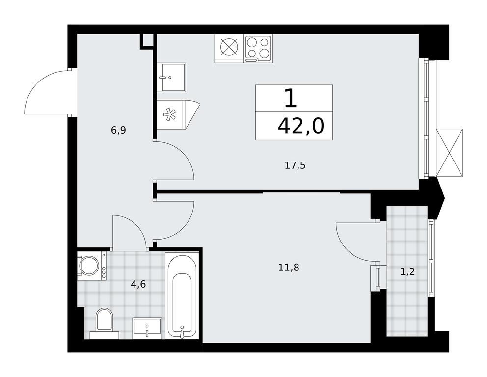 Apartment Sale, 42 sq. m. at Desnarechie, kvartal № 23, Desyonovskoye Settlement, Moscow, Russia #1