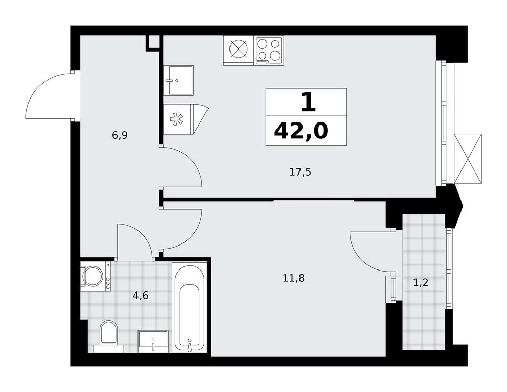 Apartment Sale, 42 sq. m. at Desnarechie, kvartal № 23, Desyonovskoye Settlement, Moscow, Russia #2