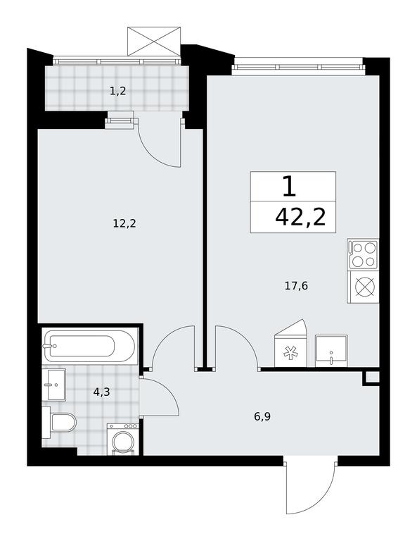 Apartment Sale, 42.2 sq. m. at Desnarechie, kvartal № 23, Desyonovskoye Settlement, Moscow, Russia #1 Apartment Sale, 42.2 sq. m. at Desnarechie, kvartal № 23, Desyonovskoye Settlement, Moscow, Russia #1