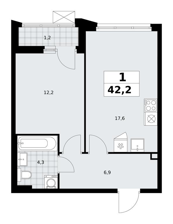 Apartment Sale, 42.2 sq. m. at Desnarechie, kvartal № 23, Desyonovskoye Settlement, Moscow, Russia #2 Apartment Sale, 42.2 sq. m. at Desnarechie, kvartal № 23, Desyonovskoye Settlement, Moscow, Russia #2