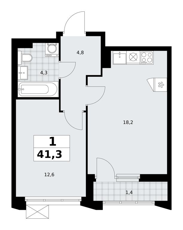Apartment Sale, 41.3平方米 at Desnarechie, kvartal № 23, Desyonovskoye Settlement, Moscow, Russia #2 Apartment Sale, 41.3平方米 at Desnarechie, kvartal № 23, Desyonovskoye Settlement, Moscow, Russia #2