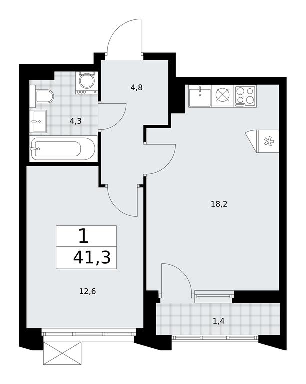 Apartment Sale, 41.3平方米 at Desnarechie, kvartal № 23, Desyonovskoye Settlement, Moscow, Russia #1 Apartment Sale, 41.3平方米 at Desnarechie, kvartal № 23, Desyonovskoye Settlement, Moscow, Russia #1