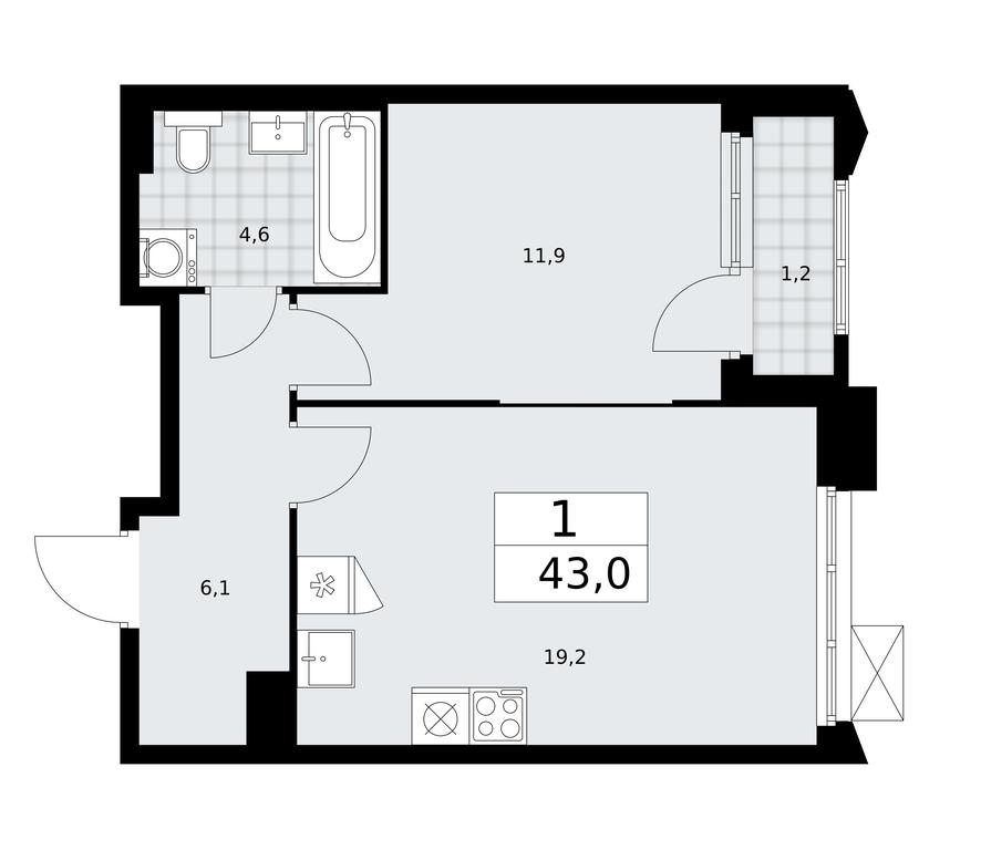 Apartment Sale, 43 sq. m. at Desnarechie, kvartal № 23, Desyonovskoye Settlement, Moscow, Russia #1 Apartment Sale, 43 sq. m. at Desnarechie, kvartal № 23, Desyonovskoye Settlement, Moscow, Russia #1