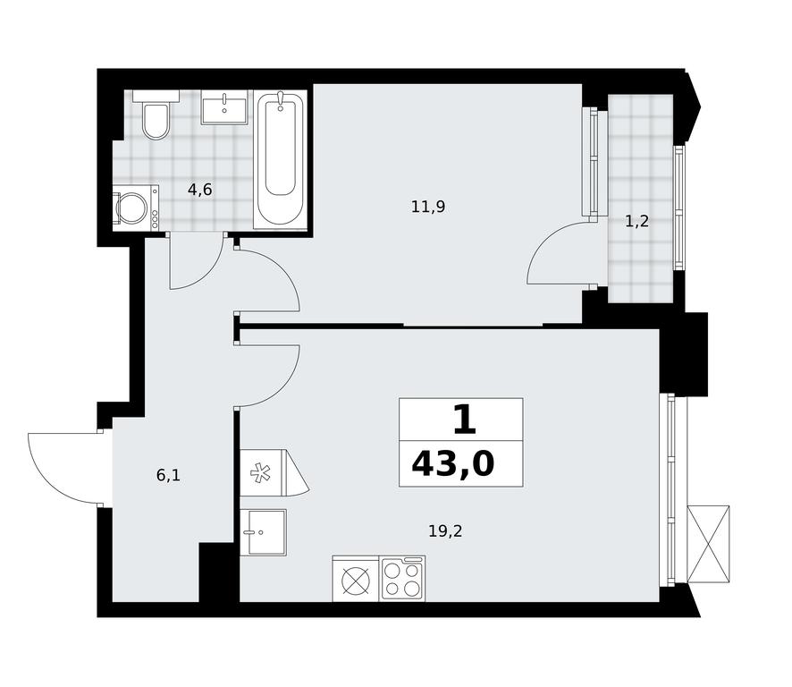 Apartment Sale, 43 sq. m. at Desnarechie, kvartal № 23, Desyonovskoye Settlement, Moscow, Russia #2 Apartment Sale, 43 sq. m. at Desnarechie, kvartal № 23, Desyonovskoye Settlement, Moscow, Russia #2