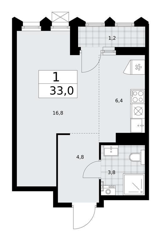 Apartment Sale, 33平方米 at Desnarechie, kvartal № 23, Desyonovskoye Settlement, Moscow, Russia #1