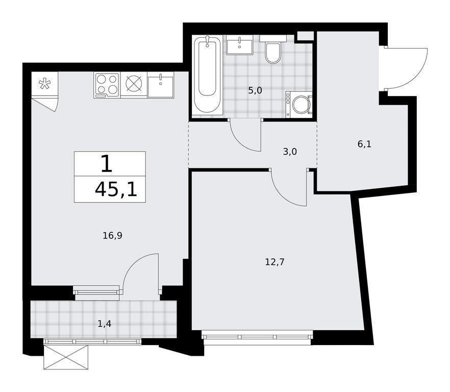 Apartment Sale, 45.1平方米 at Desnarechie, kvartal № 23, Desyonovskoye Settlement, Moscow, Russia #1 Apartment Sale, 45.1平方米 at Desnarechie, kvartal № 23, Desyonovskoye Settlement, Moscow, Russia #1