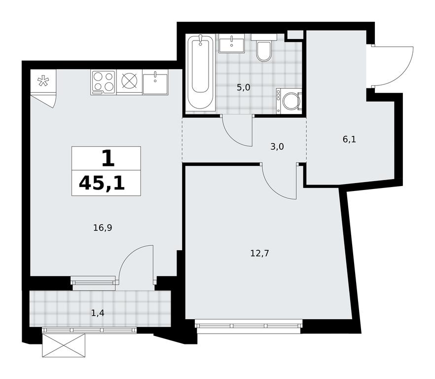 Apartment Sale, 45.1平方米 at Desnarechie, kvartal № 23, Desyonovskoye Settlement, Moscow, Russia #2 Apartment Sale, 45.1平方米 at Desnarechie, kvartal № 23, Desyonovskoye Settlement, Moscow, Russia #2