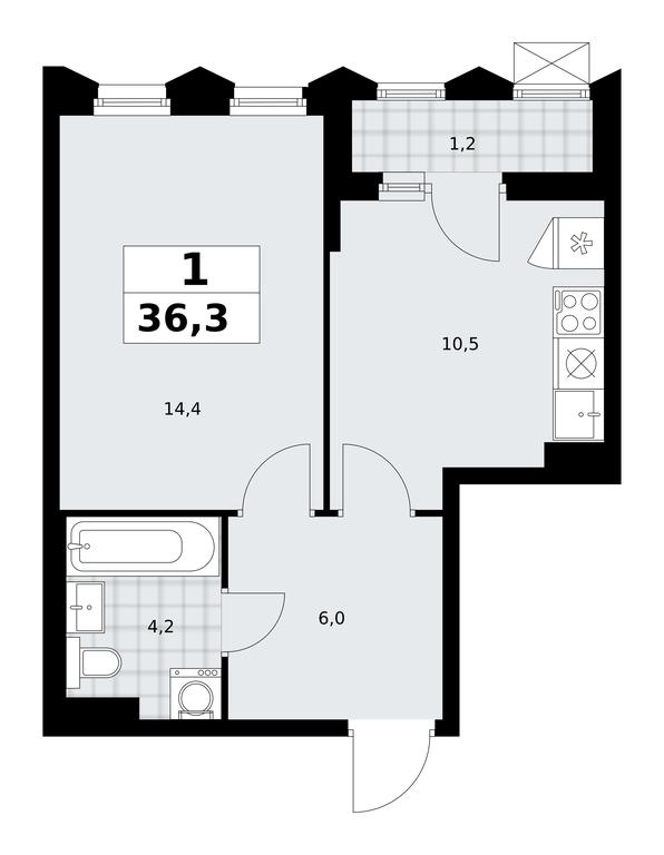 Apartment Sale, 36.3 sq. m. at Desnarechie, kvartal № 23, Desyonovskoye Settlement, Moscow, Russia #2 Apartment Sale, 36.3 sq. m. at Desnarechie, kvartal № 23, Desyonovskoye Settlement, Moscow, Russia #2