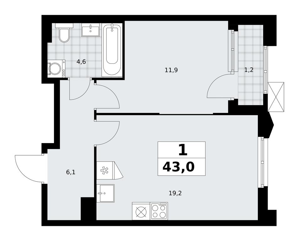 Apartment Sale, 43平方米 at Desnarechie, kvartal № 23, Desyonovskoye Settlement, Moscow, Russia #2