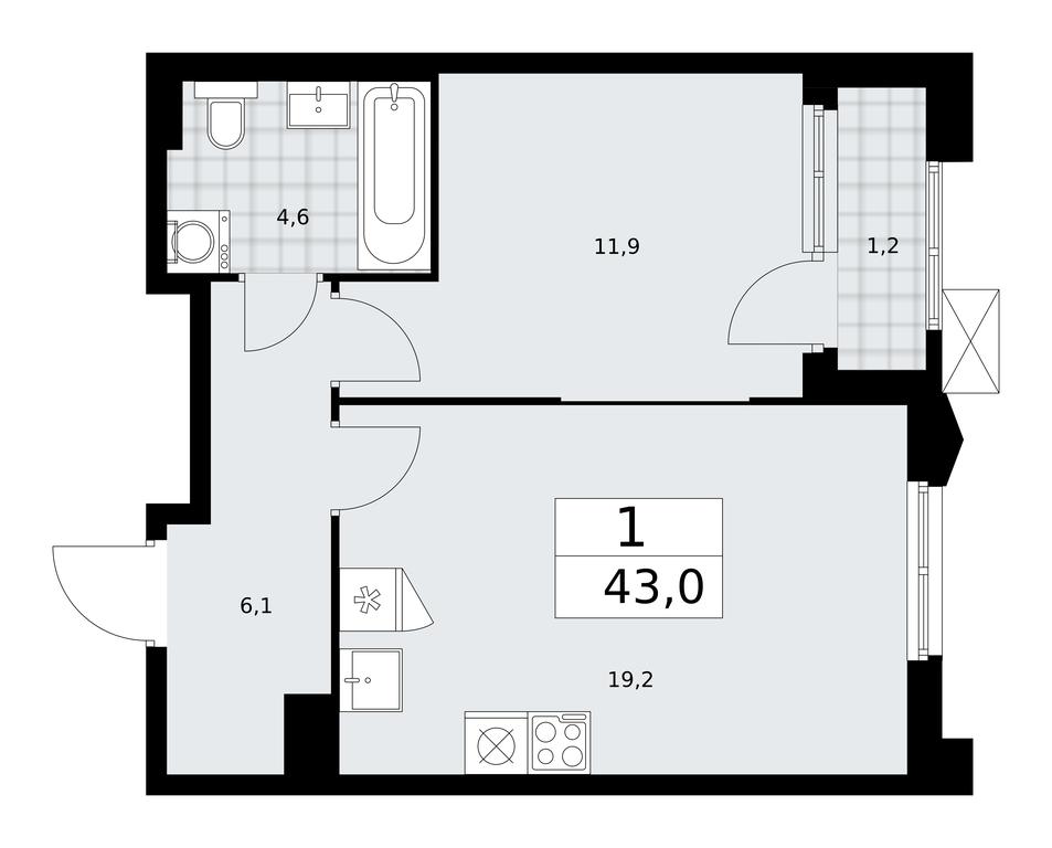 Apartment Sale, 43平方米 at Desnarechie, kvartal № 23, Desyonovskoye Settlement, Moscow, Russia #1