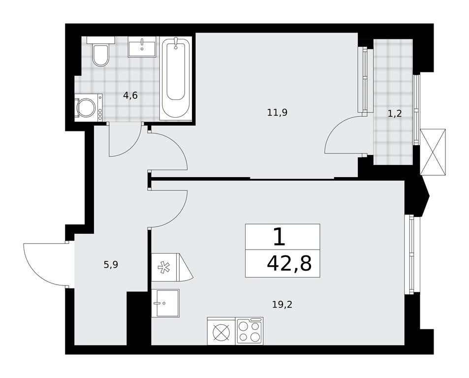 Apartment Sale, 42.8 sq. m. at Desnarechie, kvartal № 23, Desyonovskoye Settlement, Moscow, Russia #1 Apartment Sale, 42.8 sq. m. at Desnarechie, kvartal № 23, Desyonovskoye Settlement, Moscow, Russia #1