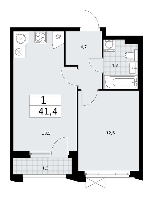 Apartment Sale, 41.4 sq. m. at Desnarechie, kvartal № 23, Desyonovskoye Settlement, Moscow, Russia #1