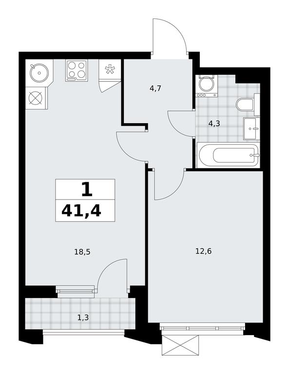 Apartment Sale, 41.4 sq. m. at Desnarechie, kvartal № 23, Desyonovskoye Settlement, Moscow, Russia #2