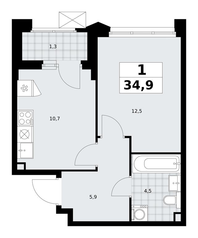 Apartment Sale, 34.9 sq. m. at Desnarechie, kvartal № 23, Desyonovskoye Settlement, Moscow, Russia #2