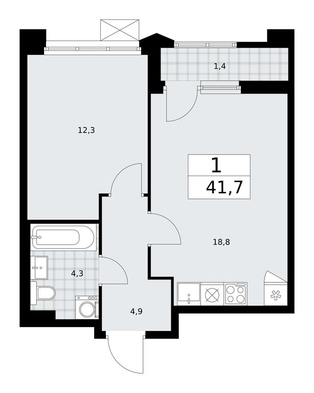 Apartment Sale, 41.7平方米 at Desnarechie, kvartal № 23, Desyonovskoye Settlement, Moscow, Russia #1 Apartment Sale, 41.7平方米 at Desnarechie, kvartal № 23, Desyonovskoye Settlement, Moscow, Russia #1