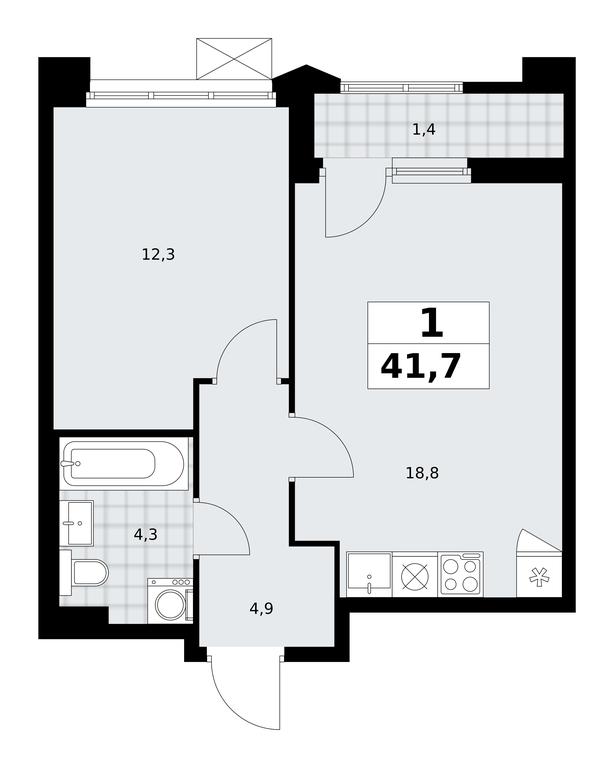 Apartment Sale, 41.7平方米 at Desnarechie, kvartal № 23, Desyonovskoye Settlement, Moscow, Russia #2 Apartment Sale, 41.7平方米 at Desnarechie, kvartal № 23, Desyonovskoye Settlement, Moscow, Russia #2