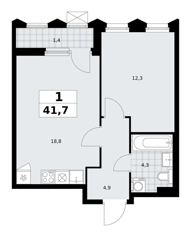 Apartment Sale, 41.7 sq. m. at Desnarechie, kvartal № 23, Desyonovskoye Settlement, Moscow, Russia #2 Apartment Sale, 41.7 sq. m. at Desnarechie, kvartal № 23, Desyonovskoye Settlement, Moscow, Russia #2