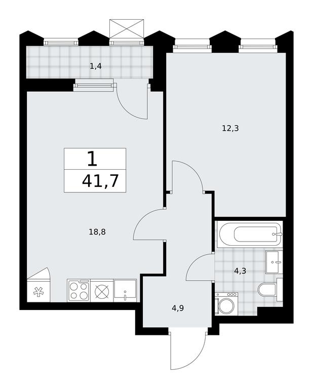 Apartment Sale, 41.7 sq. m. at Desnarechie, kvartal № 23, Desyonovskoye Settlement, Moscow, Russia #1 Apartment Sale, 41.7 sq. m. at Desnarechie, kvartal № 23, Desyonovskoye Settlement, Moscow, Russia #1
