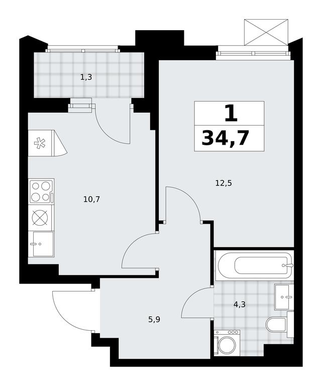 Apartment Sale, 34.7 sq. m. at Desnarechie, kvartal № 23, Desyonovskoye Settlement, Moscow, Russia #2 Apartment Sale, 34.7 sq. m. at Desnarechie, kvartal № 23, Desyonovskoye Settlement, Moscow, Russia #2