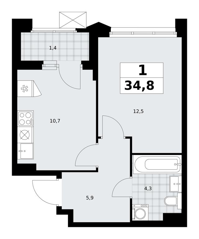 Apartment Sale, 34.8 sq. m. at Desnarechie, kvartal № 23, Desyonovskoye Settlement, Moscow, Russia #2