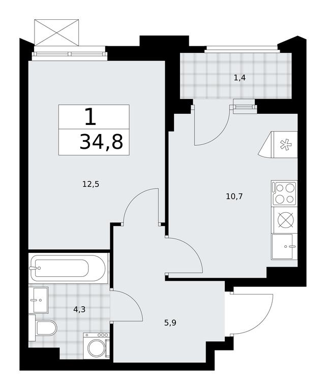Apartment Sale, 34.8平方米 at Desnarechie, kvartal № 23, Desyonovskoye Settlement, Moscow, Russia #1 Apartment Sale, 34.8平方米 at Desnarechie, kvartal № 23, Desyonovskoye Settlement, Moscow, Russia #1