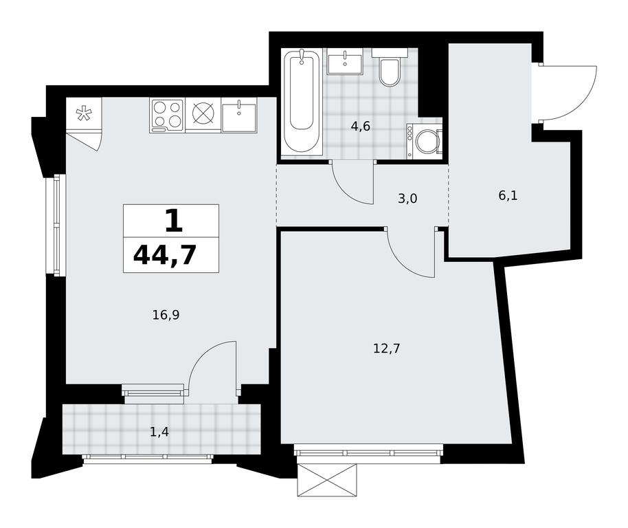 Apartment Sale, 44.7 sq. m. at Desnarechie, kvartal № 23, Desyonovskoye Settlement, Moscow, Russia #2 Apartment Sale, 44.7 sq. m. at Desnarechie, kvartal № 23, Desyonovskoye Settlement, Moscow, Russia #2