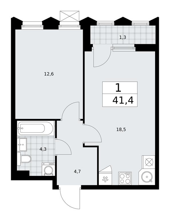 Apartment Sale, 41.4 sq. m. at Desnarechie, kvartal № 23, Desyonovskoye Settlement, Moscow, Russia #1 Apartment Sale, 41.4 sq. m. at Desnarechie, kvartal № 23, Desyonovskoye Settlement, Moscow, Russia #1