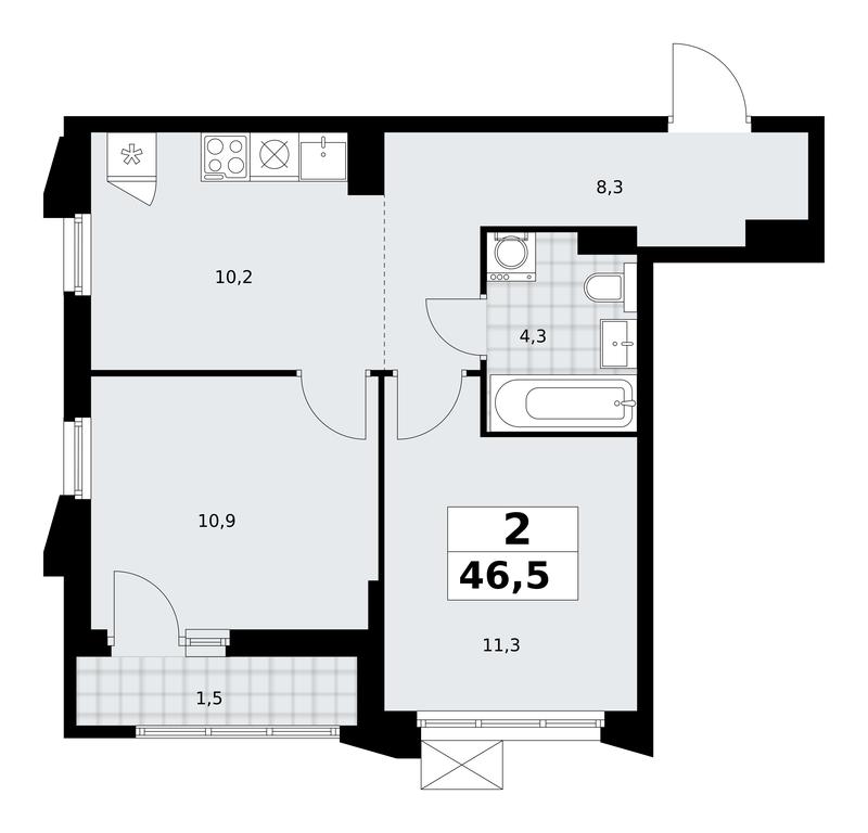 1-BD Apartment Sale, 46.5 sq. m. at Desnarechie, kvartal № 23, Desyonovskoye Settlement, Moscow, Russia #2 1-BD Apartment Sale, 46.5 sq. m. at Desnarechie, kvartal № 23, Desyonovskoye Settlement, Moscow, Russia #2
