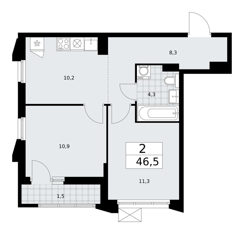 1-BD Apartment Sale, 46.5 sq. m. at Desnarechie, kvartal № 23, Desyonovskoye Settlement, Moscow, Russia #1 1-BD Apartment Sale, 46.5 sq. m. at Desnarechie, kvartal № 23, Desyonovskoye Settlement, Moscow, Russia #1