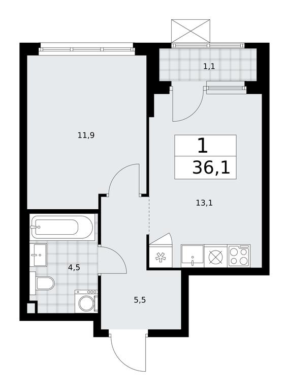 Apartment Sale, 36.1 sq. m. at Desnarechie, kvartal № 23, Desyonovskoye Settlement, Moscow, Russia #1 Apartment Sale, 36.1 sq. m. at Desnarechie, kvartal № 23, Desyonovskoye Settlement, Moscow, Russia #1