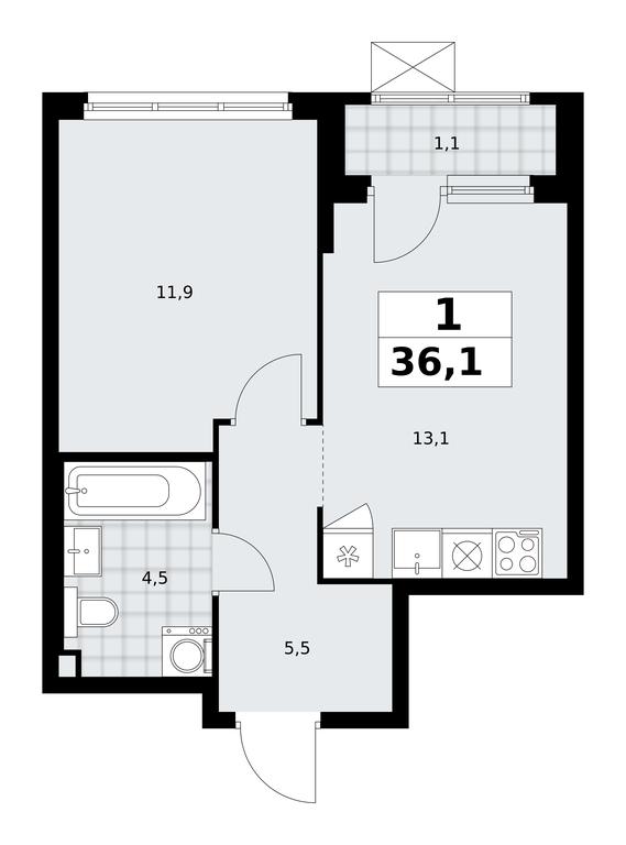Apartment Sale, 36.1 sq. m. at Desnarechie, kvartal № 23, Desyonovskoye Settlement, Moscow, Russia #2 Apartment Sale, 36.1 sq. m. at Desnarechie, kvartal № 23, Desyonovskoye Settlement, Moscow, Russia #2