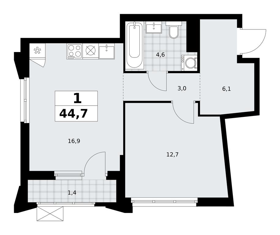 Apartment Sale, 44.7 sq. m. at Desnarechie, kvartal № 23, Desyonovskoye Settlement, Moscow, Russia #2 Apartment Sale, 44.7 sq. m. at Desnarechie, kvartal № 23, Desyonovskoye Settlement, Moscow, Russia #2